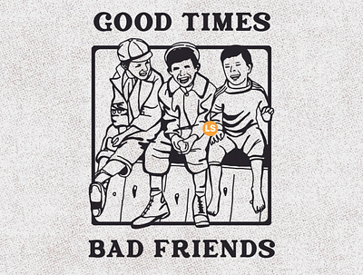 Good Times, Bad Friends art branding design graphic design illustration illustrator logo minimal retro vintage vintage badge vintage logo