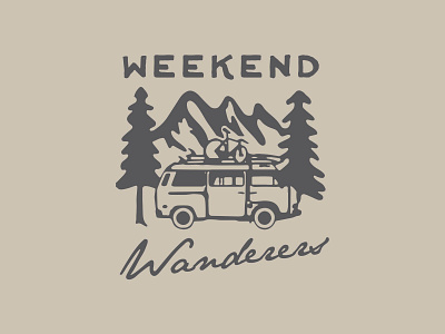 Weekend wanderers art branding design flat graphic design illustration illustrator logo minimal retro typography vintage