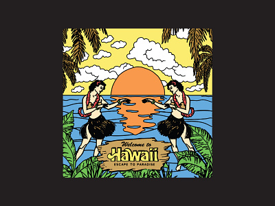 Welcome to Hawaii art branding design graphic design illustration illustrator logo retro vector vintage