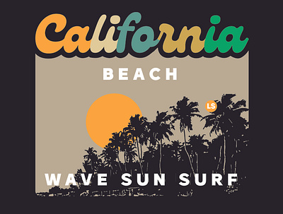 California Beach art branding design flat graphic design illustration illustrator retro type vector vintage