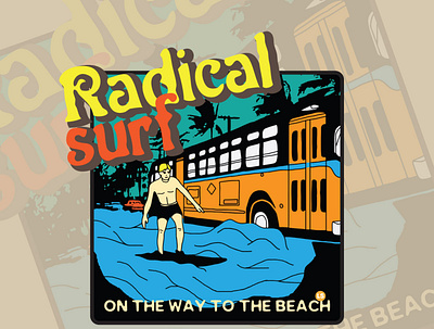 Radical Surf branding design graphic design illustration illustrator logo retro type vector vintage