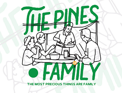 Pines Family branding design graphic design illustration illustrator logo minimal retro vector vintage