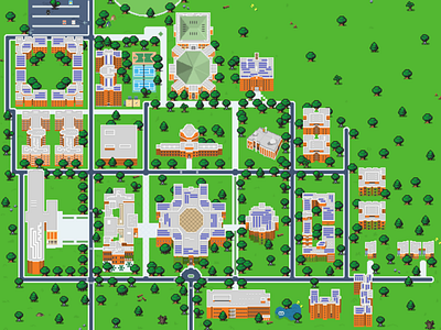 Pixel Map of the Lahore University of Management Sciences (LUMS) college design illustration map pixel art university