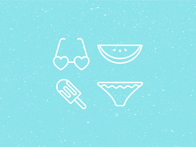 Summer Icons bikini icon icon design iconography illustration illustrator popsicle summer icons summer logo sunglasses swimsuit vector watermelon web icons