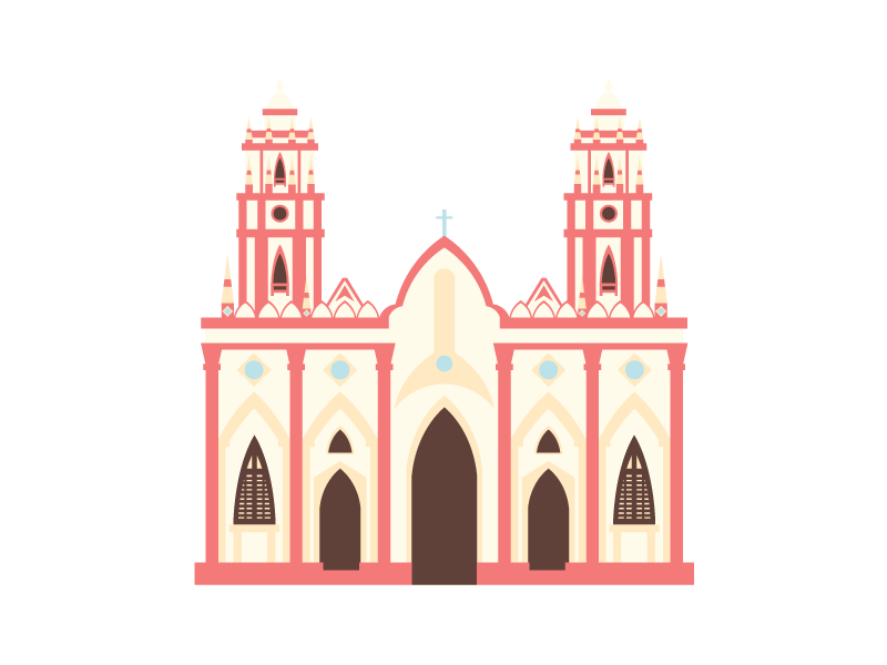 Barranquilla en Iconos - Iglesia San Nicolás building church city design icon icon design illustration town ui vector