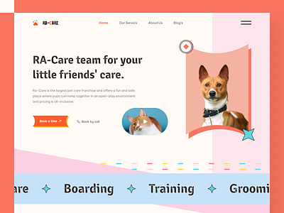 Pet care website header