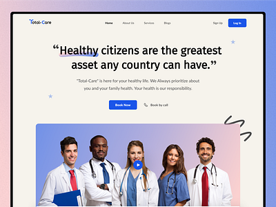 Healthcare website header