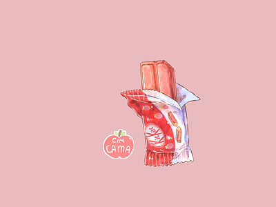 Kitkat Snack cute digital art digital illustration digitalart food food illustration food illustrator illustration kawaii kitkat pink snack sticker stickers