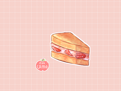 Strawberry Cup cake cream cute digital art digital illustration digitalart food food illustration food illustrator illustration kawaii pink sandwich sticker strawberry sweet whipped cream