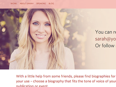 New personal site design girly peach pink