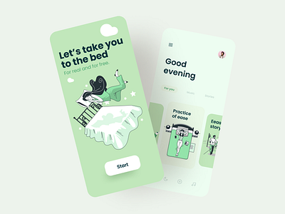 Sleep app design minimal mobile mobile ui ui ux