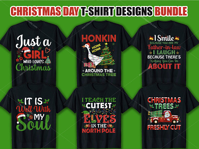 Christmas Day T Shirt Design Bundle best custom t shirts branding bulk t shirts custom t shirts design fashion illustration t shirt design tshirt vector