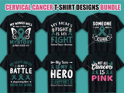 Cervical Cancer T-Shirt Design Bundle breast cancer png breast cancer svg bulk t shirts bulldogs bulldogtshirts custom t shirts design fashion graphic design illustration illustrator logo merchbyamazon motion graphics print on demand t shirt t shirt design tshirt typography vector graphic