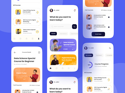 Exploration - Online Course App app course design education education app mobile app mobile app design mobile ui online course online course app ui uidesign uiux