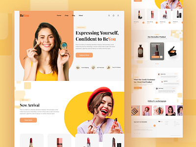 BeYou - Beauty Shop Website beauty design online shop ui uidesign uiux web app web design website website design