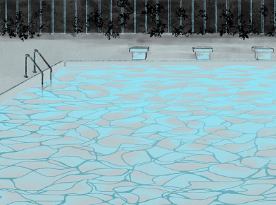 Midnight Pool animation design illustration photoshop scene