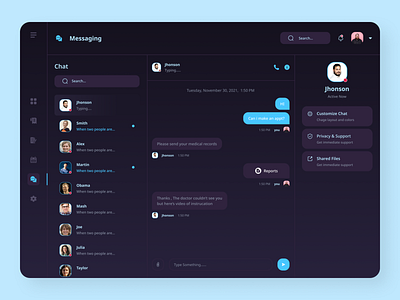 Messenger Dashboard (Dark & Light Theme Exploration)