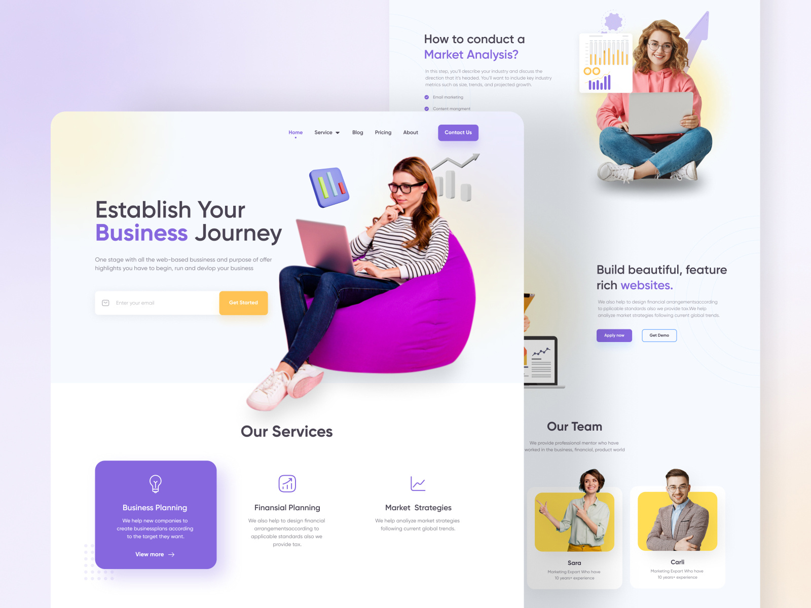 Digital Business website UI by Abu Raihan on Dribbble