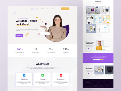 Digital Agency Landing Page Design app design creative design studio digital agency home page landing page design minimal mobile ui trendy ui ui designer ux web design website