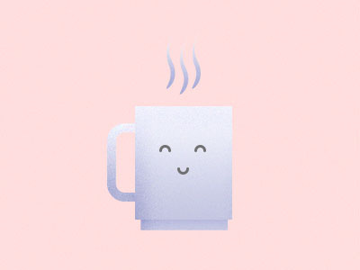 Monday hero! coffee cup flat gradient grain illustration monday mood smile