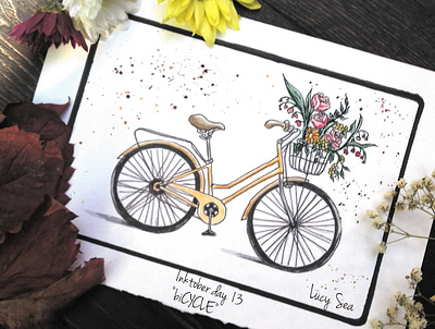 Bicycle bookillustration design illustration illustrator nature nature illustration poster print typography watercolor