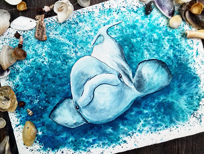 Beluga whale bookillustration design hand drawn illustration illustrator nature nature illustration ocean poster print sea typography watercolor whale