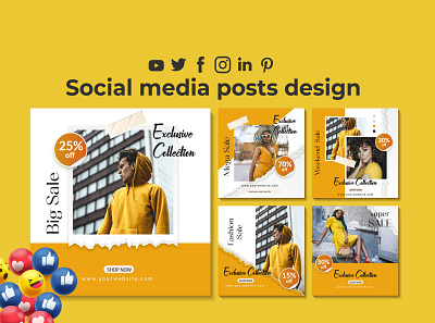 Social media post design agency banner banner banner template fashion design flyer graphic design sale design social media post design