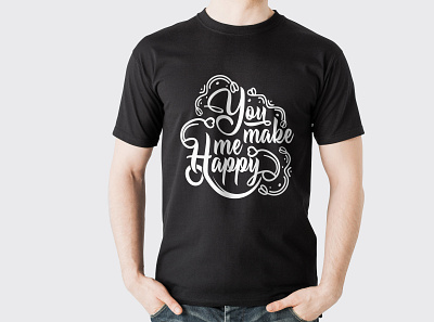 T-shirt design cloth fashion font happy lettering t shirt t shirt t shits text typography vector vintage