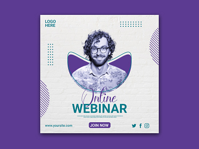 Online webinar social media post template design