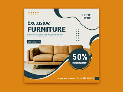 Furniture sell Promotion social media post template ads