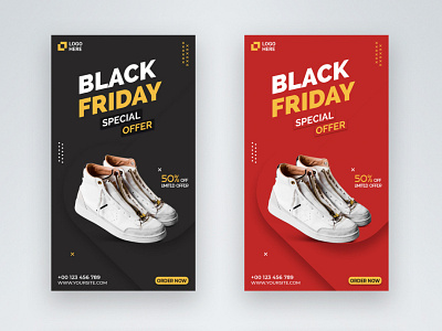 Instagram story template design black friday instagram shoe slae story template