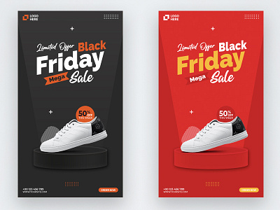 Instagram story template design black friday instagram offer sale shoe sotry template