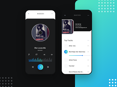 Music Player App app design eminem mobile music ui uiux userexperience ux