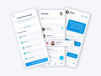 Messaging app - ideate chat app branding chat design illustration logo messaging app ideate chat mobile ui uiux userexperience ux
