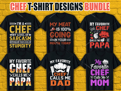 CHEF T-Shirt Designs Bundle
