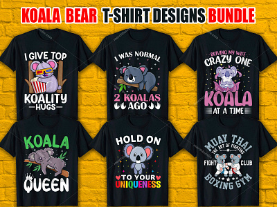 KOALA BEAR T-Shirt Design branding bulk t shirt design custom t shirt design graphic design graphic t shirt how to design a tshirt how to design a shirt how to design a t shirt illustration koala koala t shirt murch by amazon t shirt design trendy t shirt