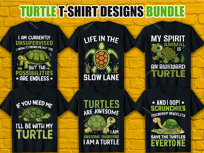 TURTLE T-Shirt Designs Bundle