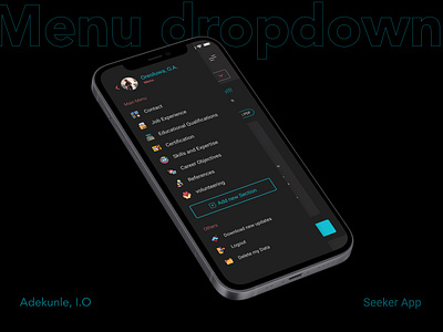 Dropdown Menu donation app case study dropdown menu seeker app ui