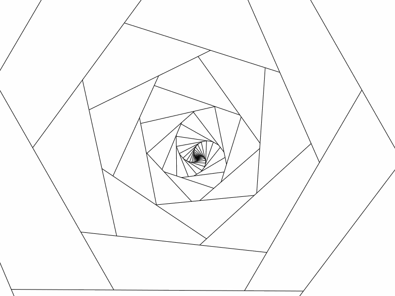 Triangular Vortex after blackwhite effetcs infinite motion triangle