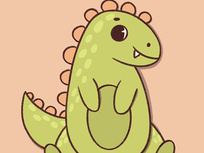 The Cutest Dino I have Seen. cartoon cartoon character cartoon illustration drawing drawings illustration