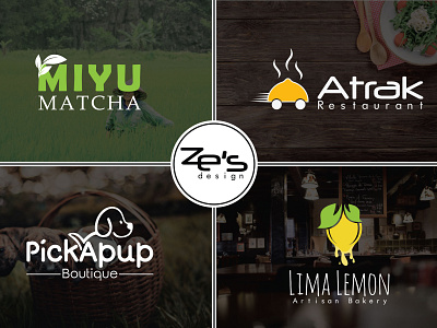 Ze's Sample Designs brand flat logo food logo logo logo design minimalist logo resturant