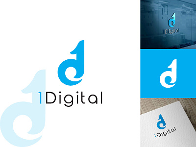 1Digital brand branding business commerce design digital marketing flat logo logo logo design marketing minimalist logo