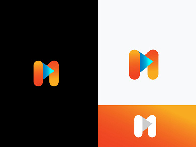 m letter logo logo design m letter logo m letter m logo mobile modern mwith play button new logo design