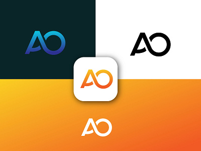 ao logo ao logo app app logo branding creative logo vector logo web logo