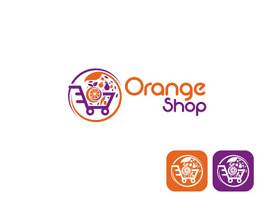 Orange shop logo 2021 app logo branding creative logo illustrator logo design market logo orange orange logo oranges shop logo suvermarket logo vector logo vegetables web logo