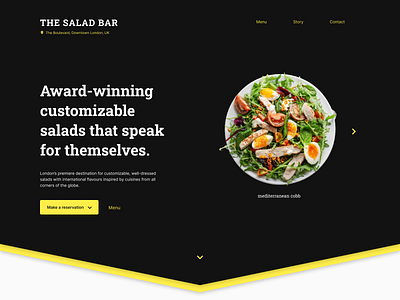 Salad Bar Restaurant Website Design header hero home page minimal restaurant ui ux ux design web design website