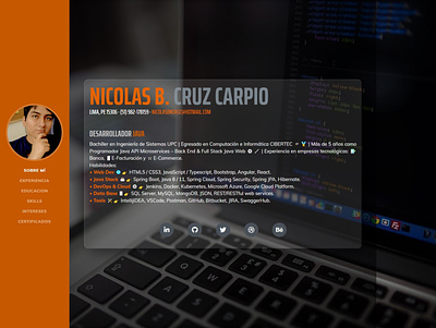 Personal Web Site nicolasbncruz portfolio profesionaljava website