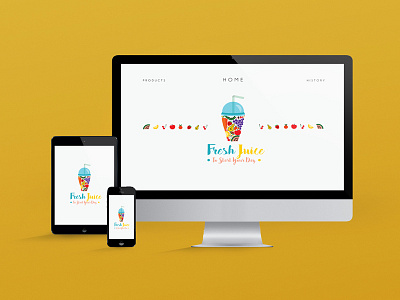 Fresh Juice Web presentation brand fresh fruits identity juice logo stationary