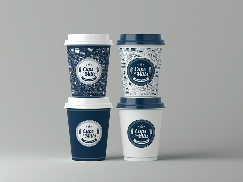 Cups & Mills paper cup by Jurgena Tahiri on Dribbble