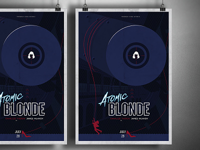 Atomic Blonde Fan Art atomic blonde blue design flat pink poster